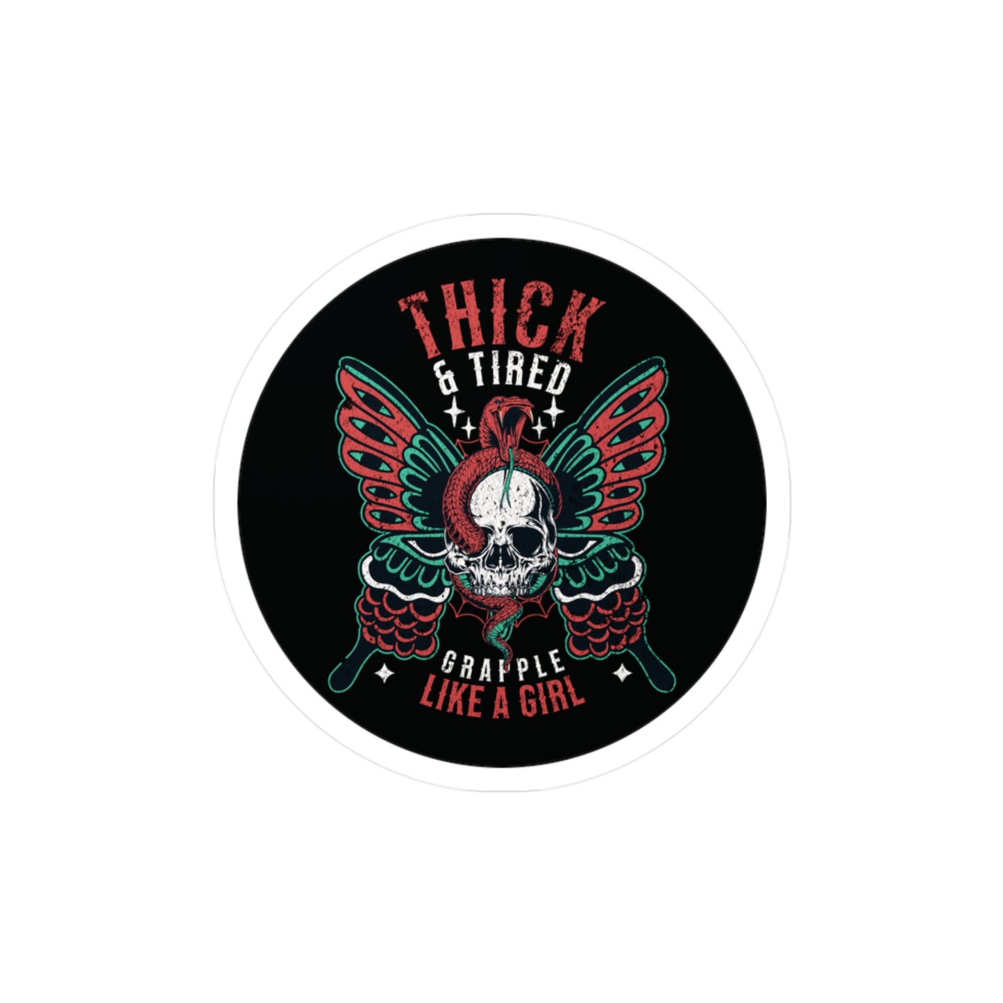 Jiu Jitsu Thick & Tired Vinyl Sticker Women's BJJ Sticker