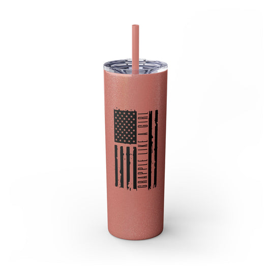 Skinny Tumbler with Straw, 20oz - GLG American Flag