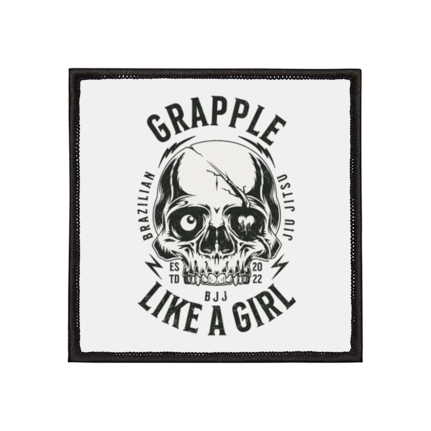 Grapple like a Girl Iron or Sew on Patches Skull Logo