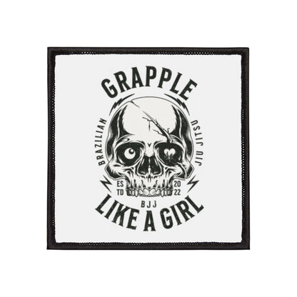 Grapple like a Girl Iron or Sew on Patches Skull Logo