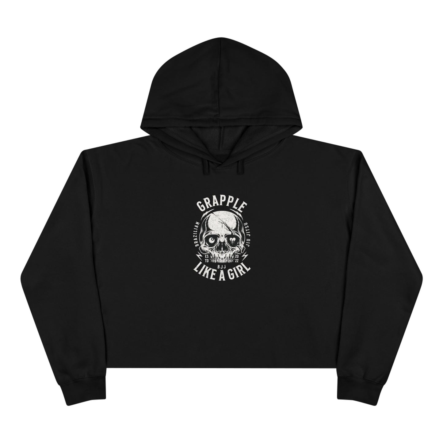 Grapple like a Girl Cropped Hoodie - Skull Logo