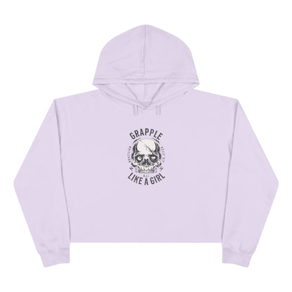 Grapple like a Girl Cropped Hoodie - Skull Logo