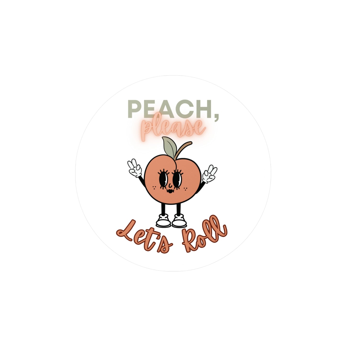 Women's BJJ Jiu Jitsu Peach, Please Let's Roll Kiss-Cut Vinyl Stickers