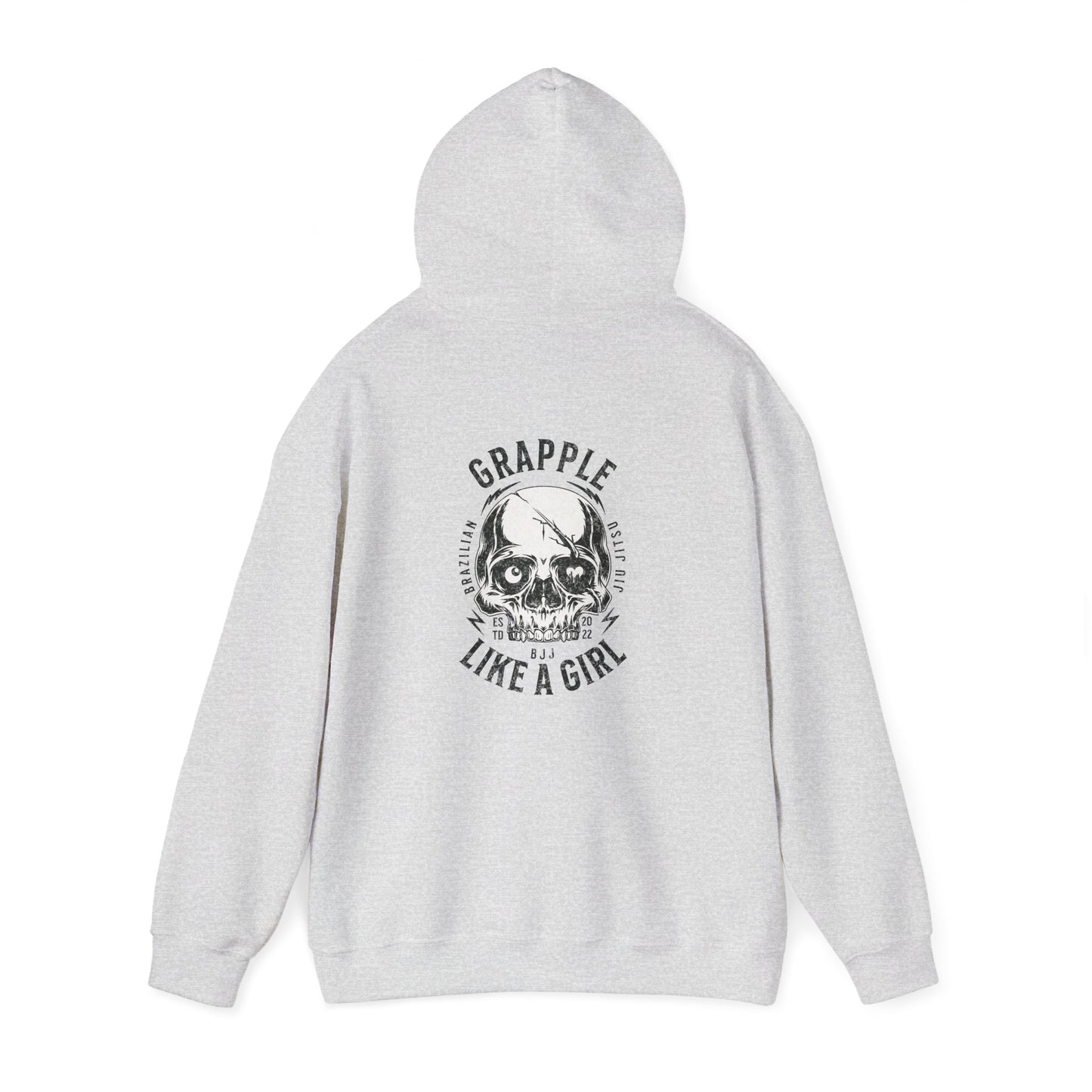Grapple like a Girl BJJ Hoodie - Violent Little Thing/Skull Logo, cursive font