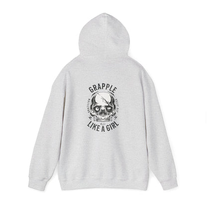Grapple like a Girl BJJ Hoodie - Violent Little Thing/Skull Logo, cursive font