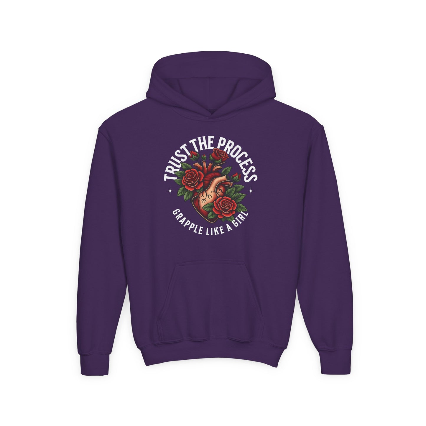 Youth Grapple like a Girl BJJ Hoodie - Trust the Process