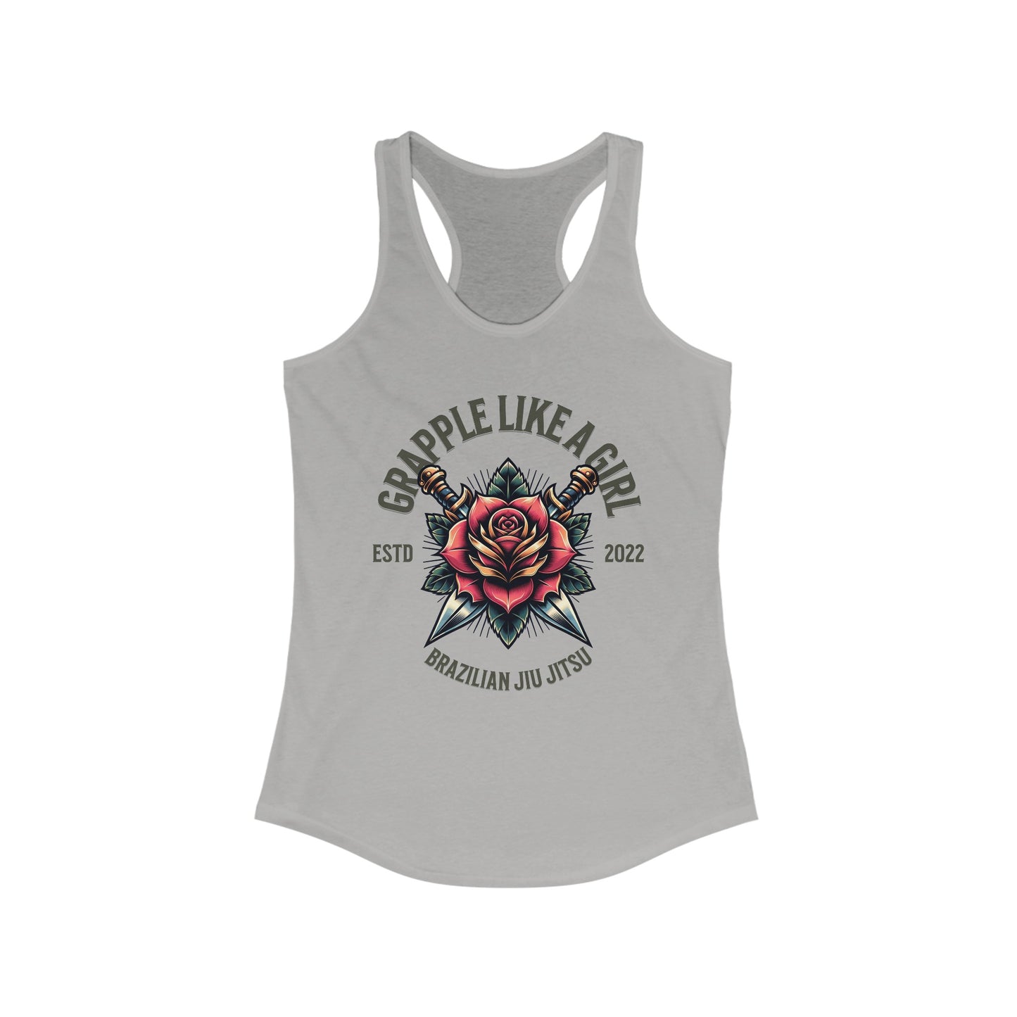 Women's Grapple like a Girl Rose Racerback Tank