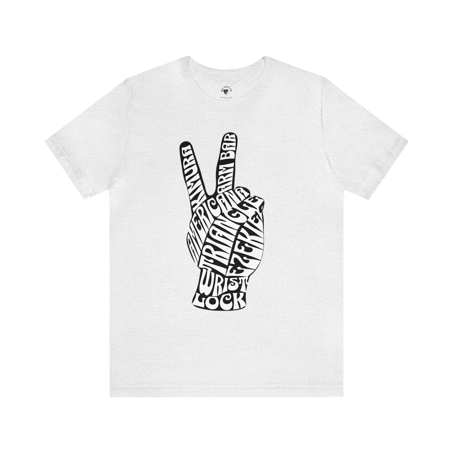 BJJ Women's JiuJitsu Submission Peace Sign - black & white design