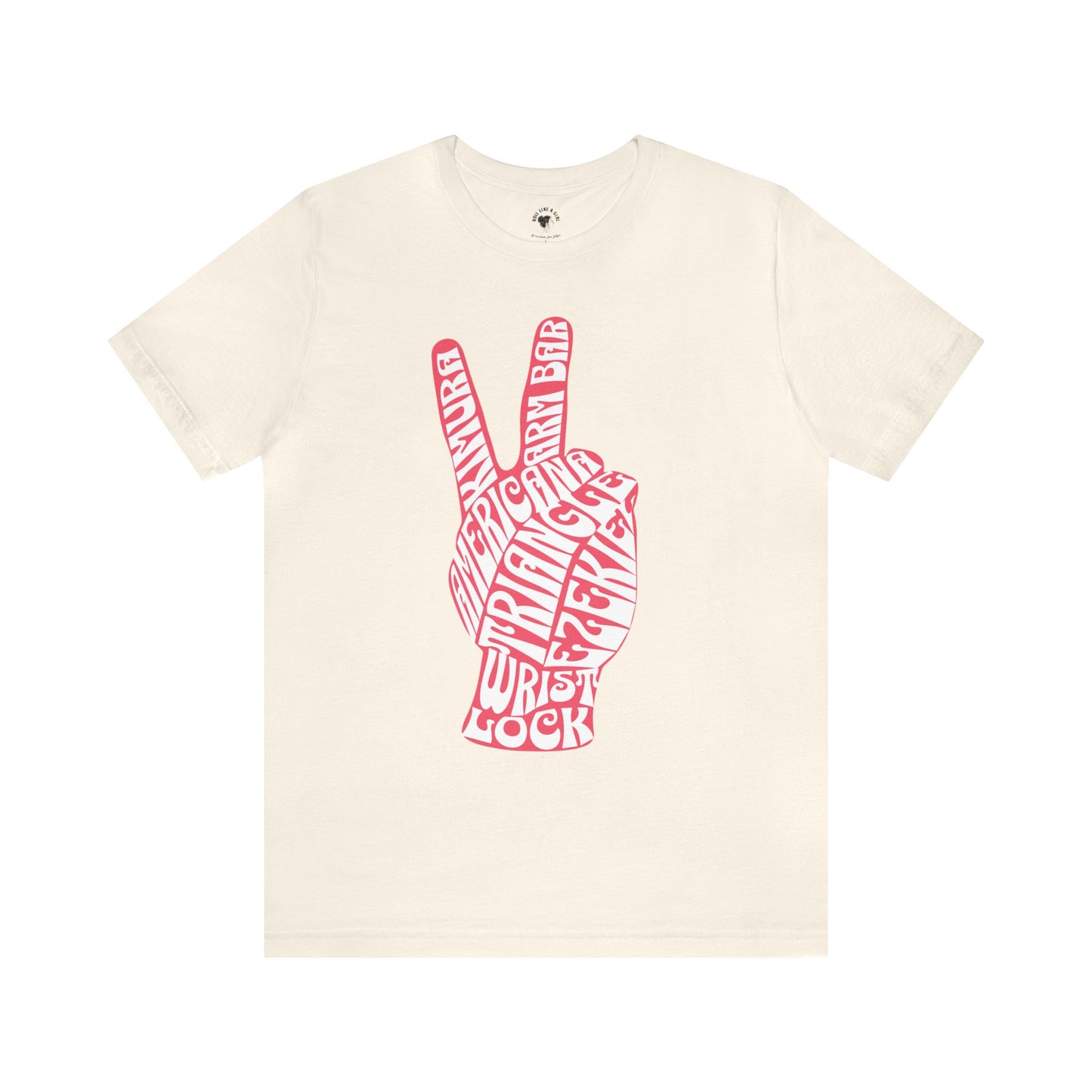 Womens BJJ Jiu Jitsu Peace Sign Submissions T-shirt