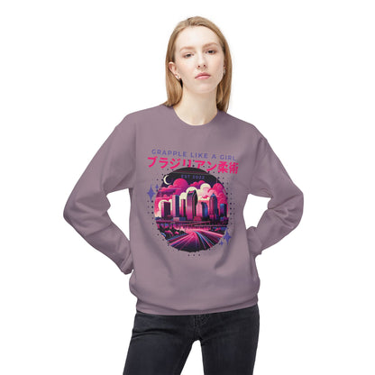 Grapple like a Girl Crewneck Sweatshirt - Tampa Skyline