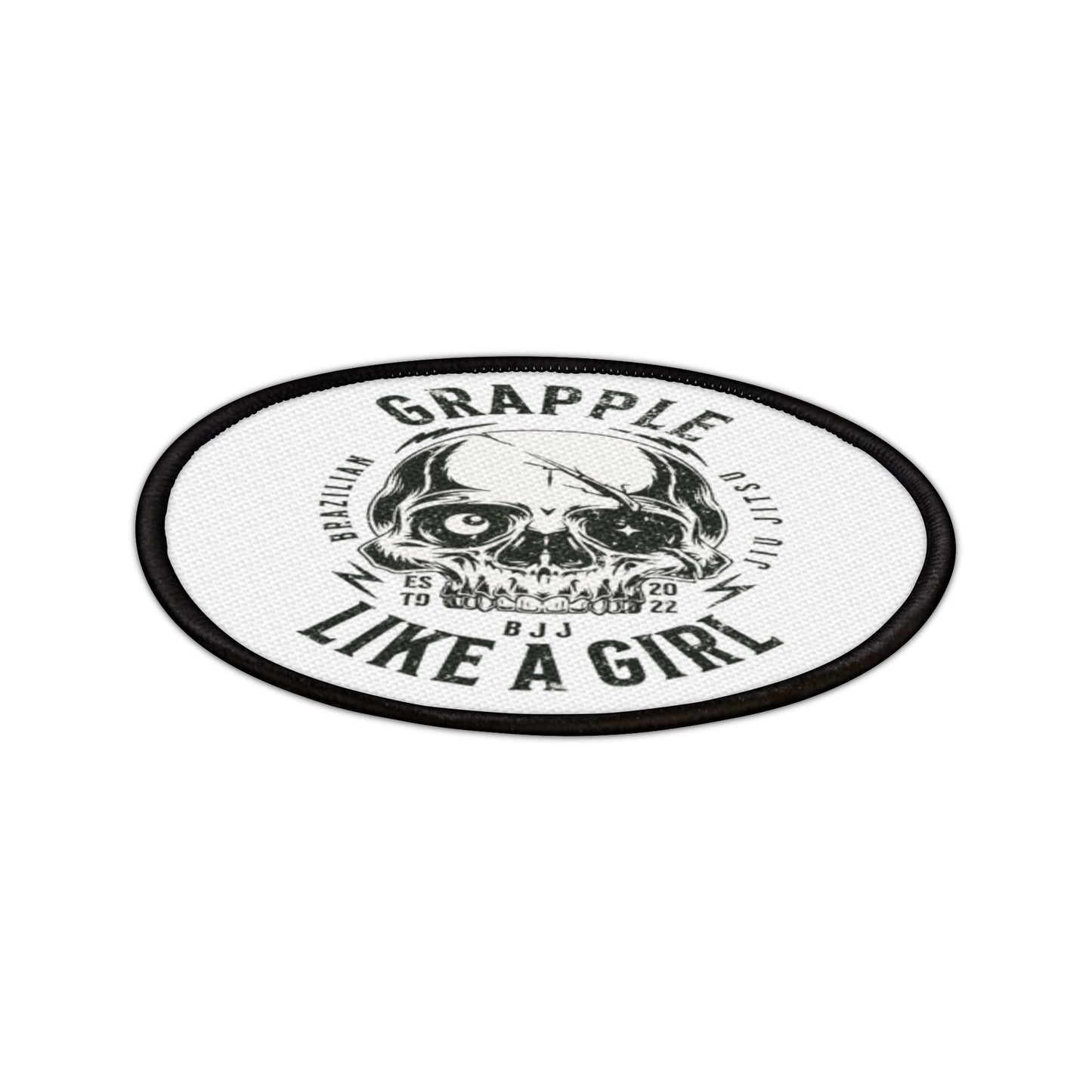 Grapple like a Girl Iron or Sew on Patches Skull Logo