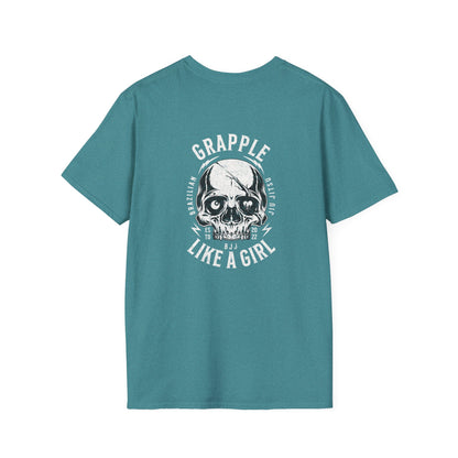 Grapple like a Girl T-Shirt - Real men tap to pressure.