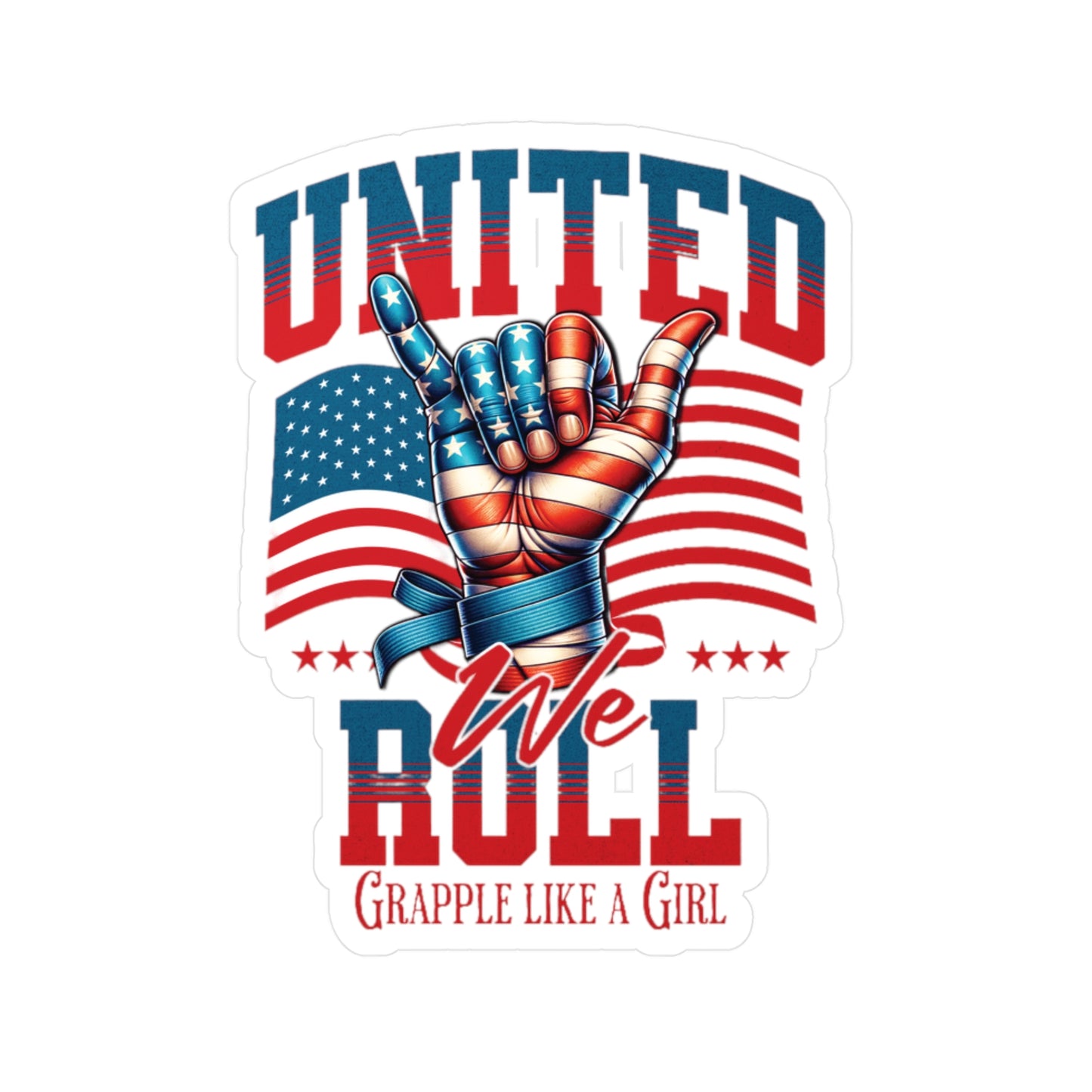 Grapple like a Girl United We Roll Vinyl Sticker Women's BJJ Jiu Jitsu