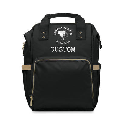 Women's Grapple like a Girl Jiu Jitsu Gear Backpack - Solid Black, Custom
