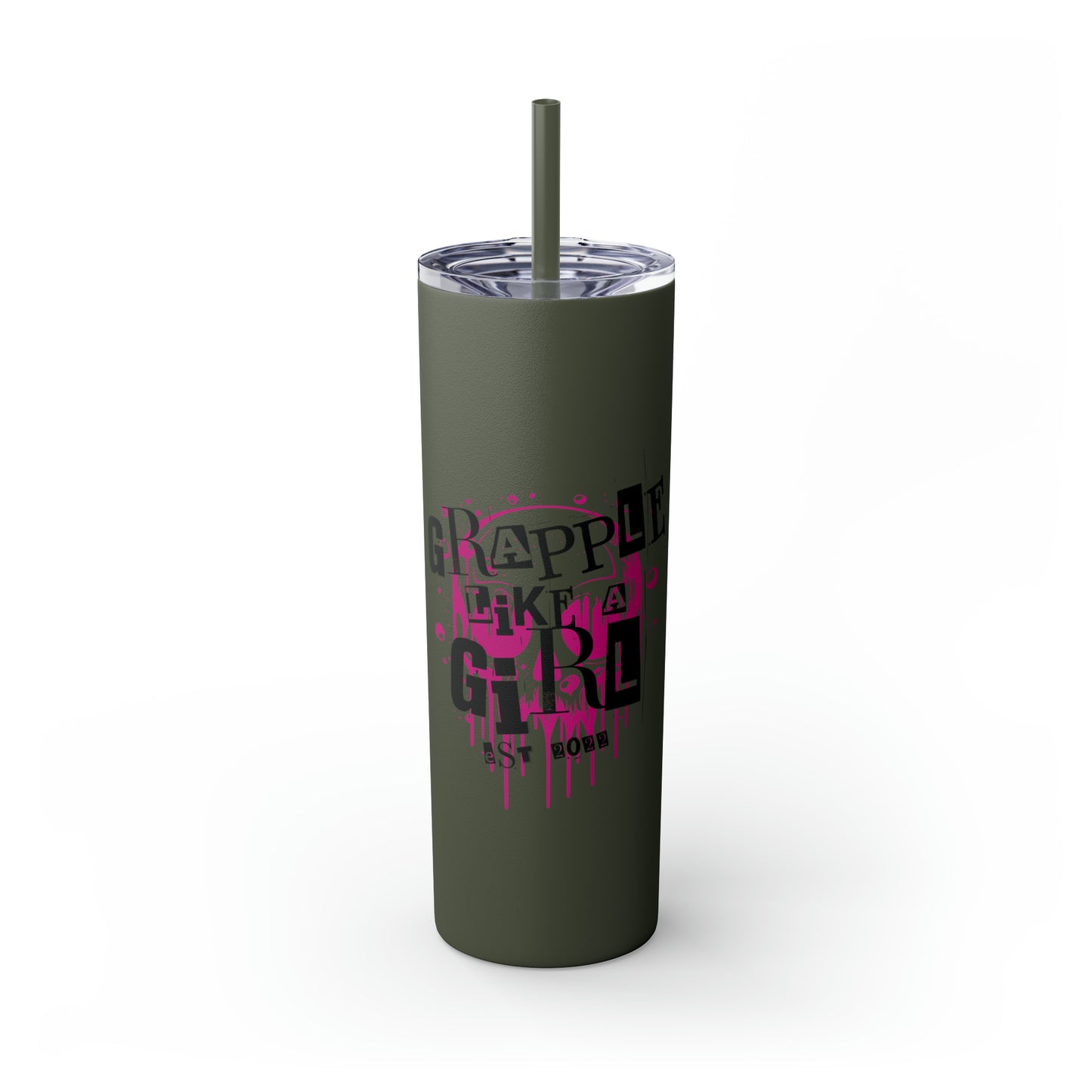 Grapple Like a Girl BJJ Skinny Matte Tumbler, 20oz