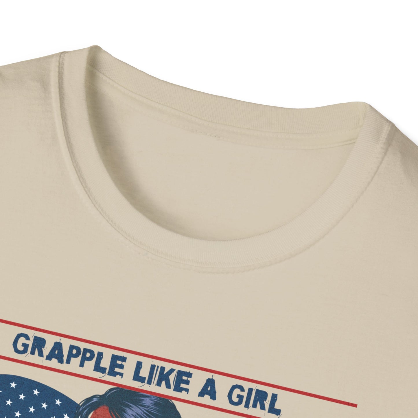 Women's Jiu Jitsu Grapple like a Girl BJJ Americana Queen Patriotic Unisex Softstyle T-Shirt