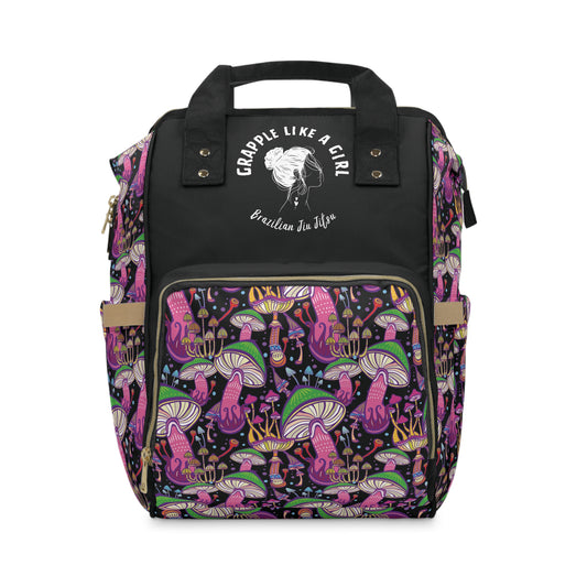Women's Grapple like a Girl Jiu Jitsu Gear Backpack - Mushroom Pattern