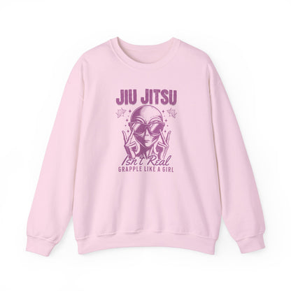 Grapple like a Girl BJJ Women's Crewneck Sweater - Jiu Jitsu isn't Real Alien