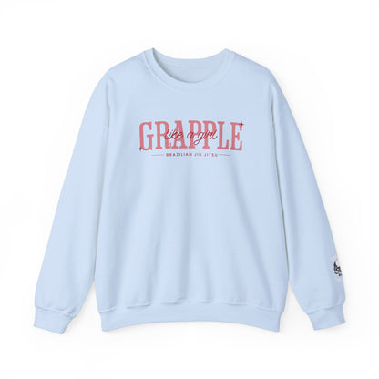 Women's Crewneck Sweater - Simple Pink, Grapple like a Girl