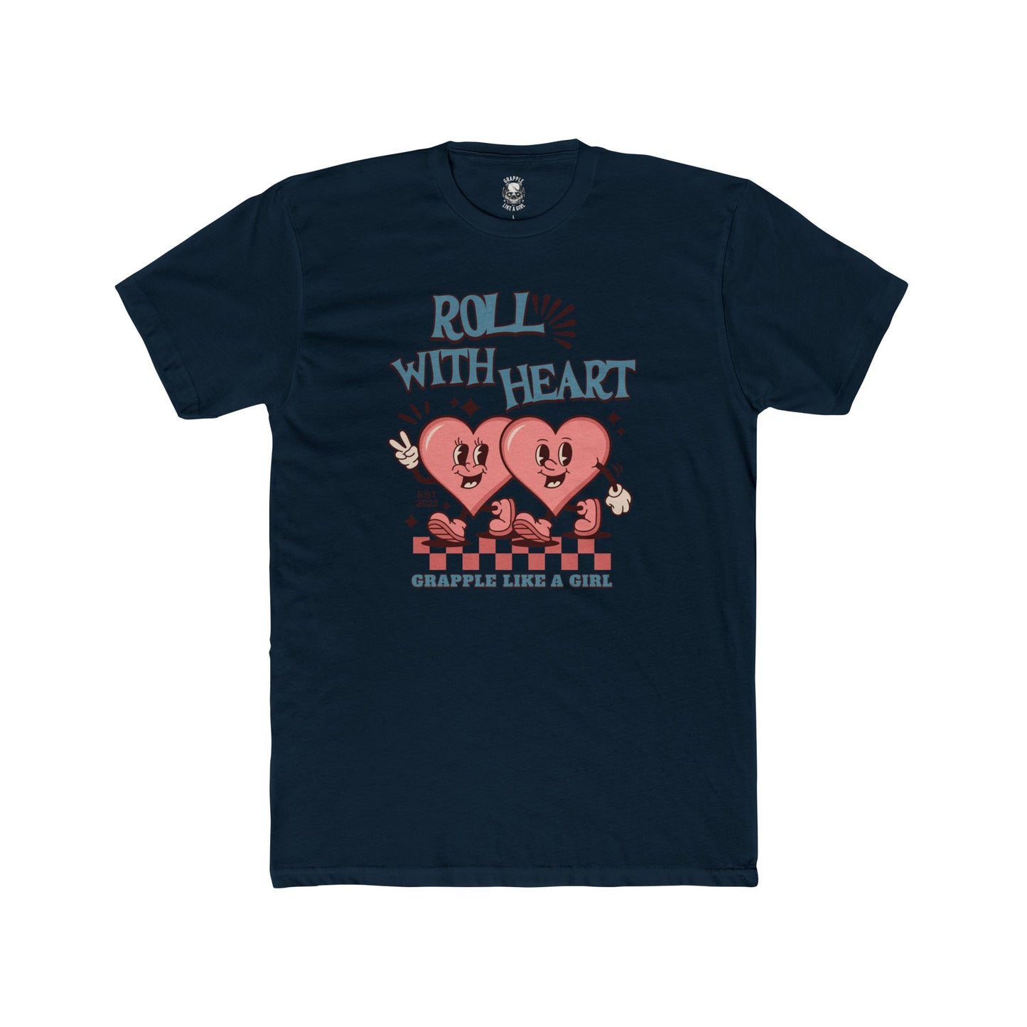 Grapple like a Girl Unisex Cotton T-shirt - Roll with Heart