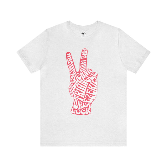 Womens BJJ Jiu Jitsu Peace Sign Submissions T-shirt