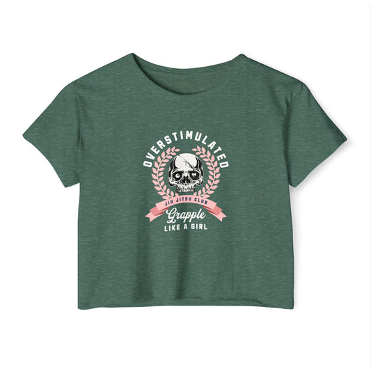 Grapple like a Girl Crop Top - Overstimulated Jiu Jitsu Club