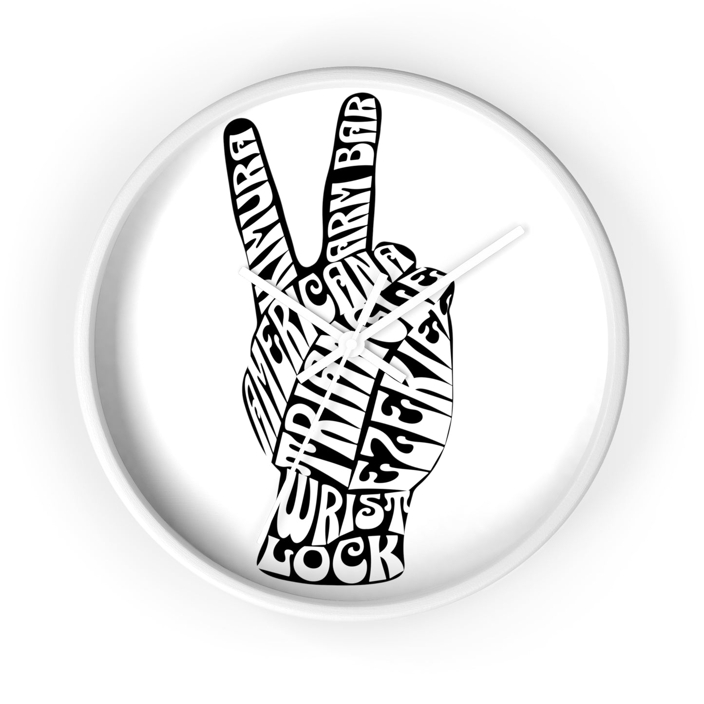 BJJ Submission Peace Sign Wall Clock Gift for Coach or Training Partners