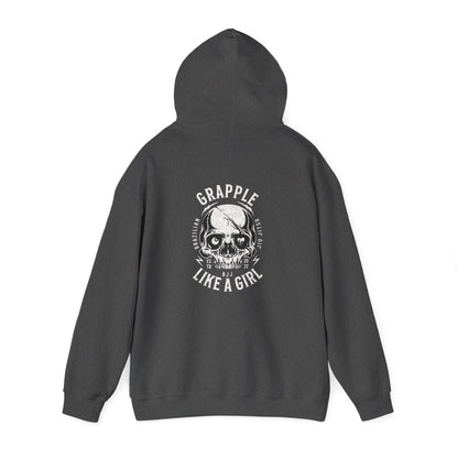 Grapple like a Girl BJJ Hoodie - Violent Little Thing/Skull Logo, cursive font