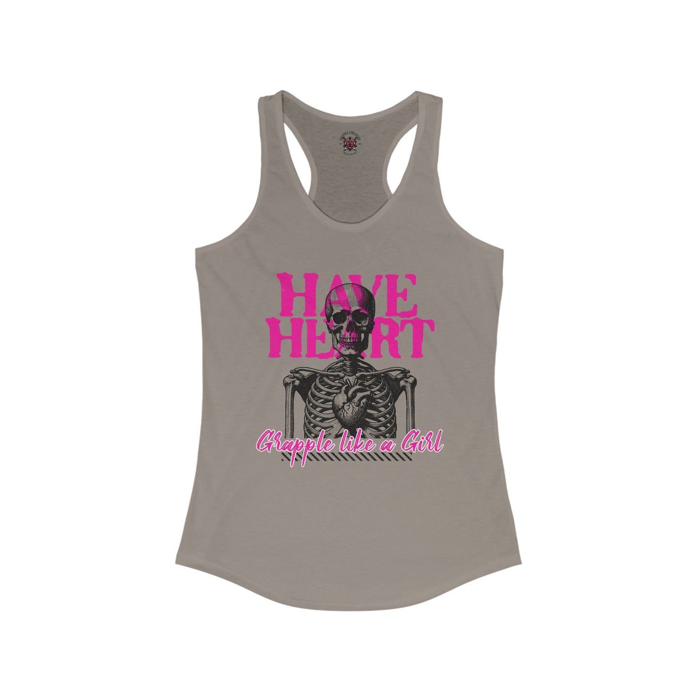 Have Heart Skull Women's Grapple like a Girl Jiu Jitsu Racerback Tank