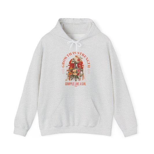 Women's Grapple like a Girl Hoodie - Growth is Strength