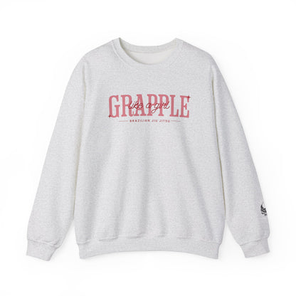 Women's Crewneck Sweater - Simple Pink, Grapple like a Girl