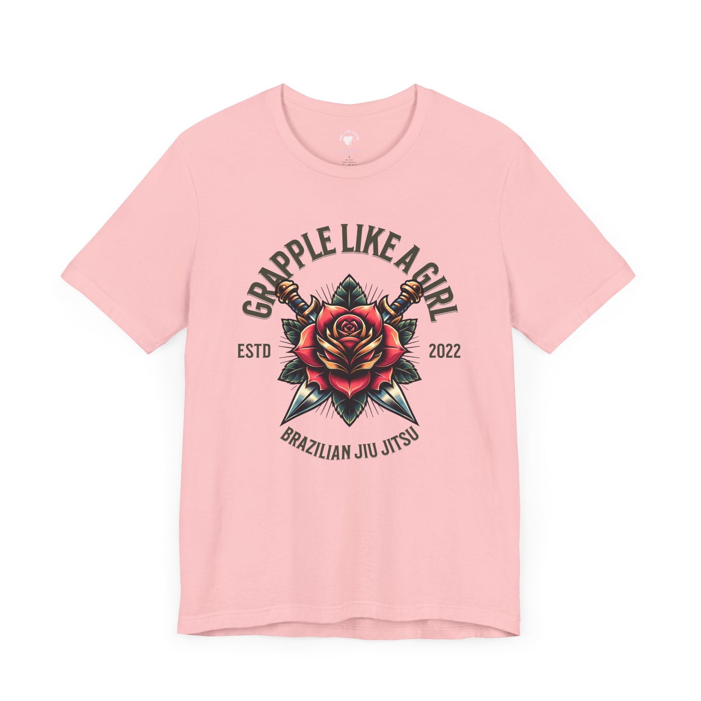 Women's Grapple like a Girl Rose Jiu Jitsu T-shirt