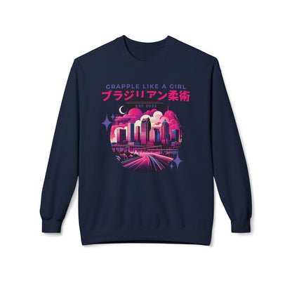 Grapple like a Girl Crewneck Sweatshirt - Tampa Skyline