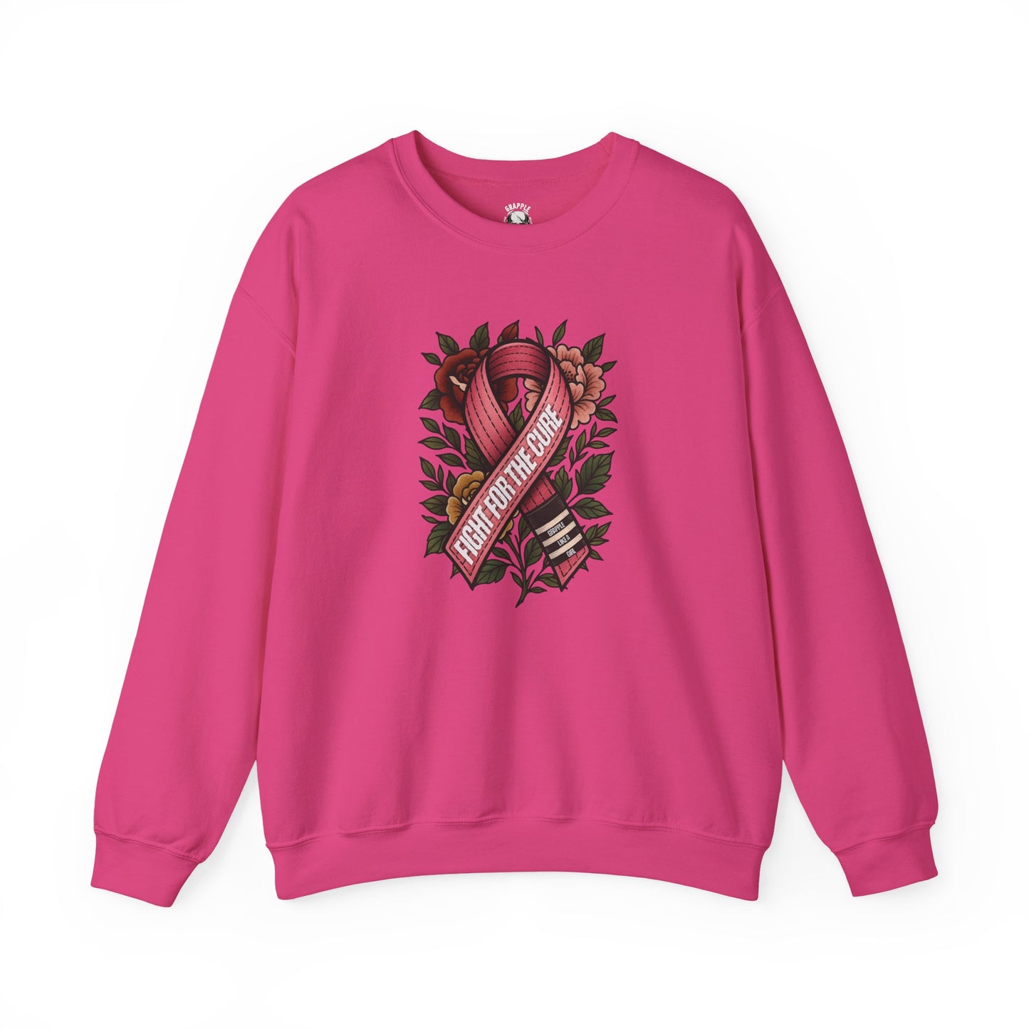 BJJ Women's Sweater Crewneck Sweater - Fight for the Cure, Breast Cancer Awareness