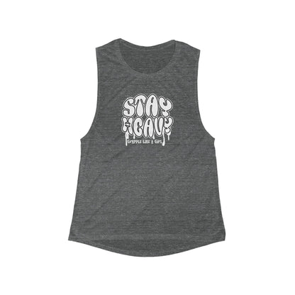 Women's Grapple like a Girl Flowy Scoop Muscle Tank - Stay Heavy