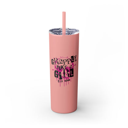 Grapple Like a Girl BJJ Skinny Matte Tumbler, 20oz