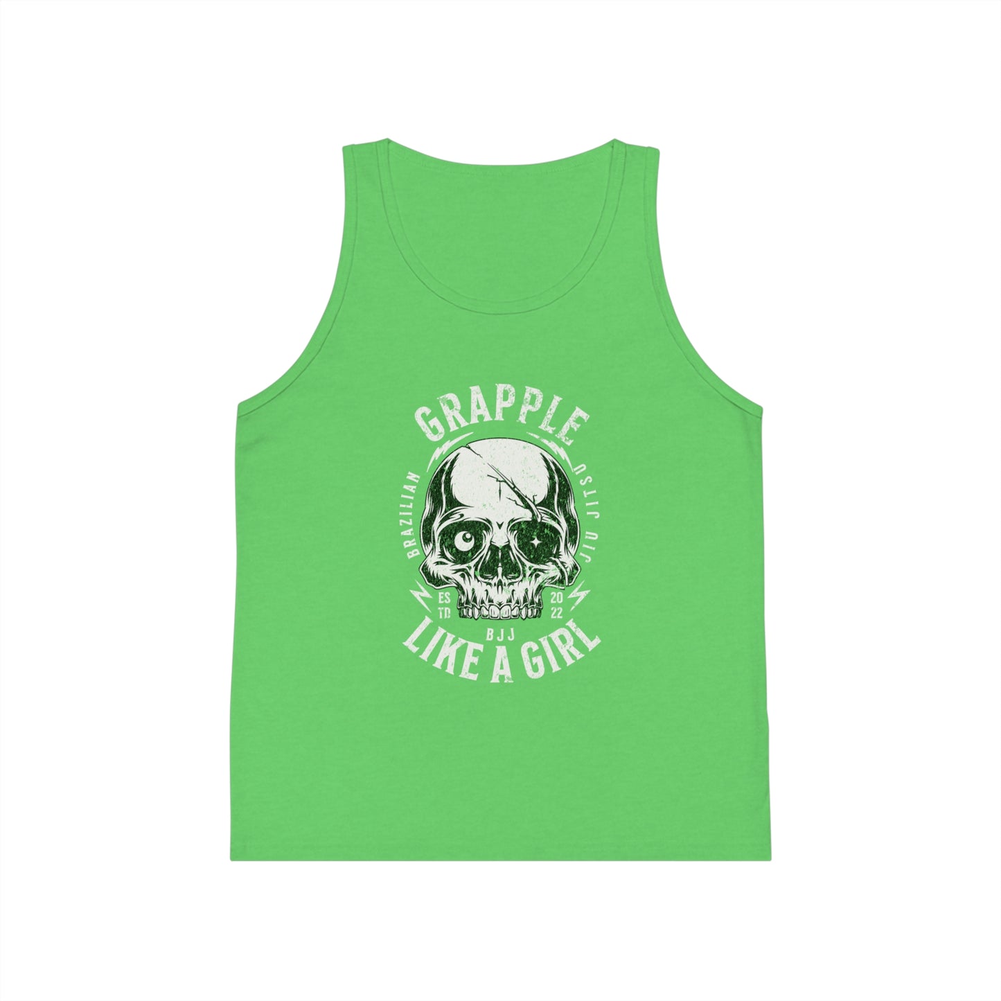 Grapple like a Girl Skull Youth Jersey Tank Top