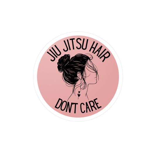 Jiu Jitsu Hair, Don't Care Kiss Cut Sticker, Waterproof, Scratch-proof