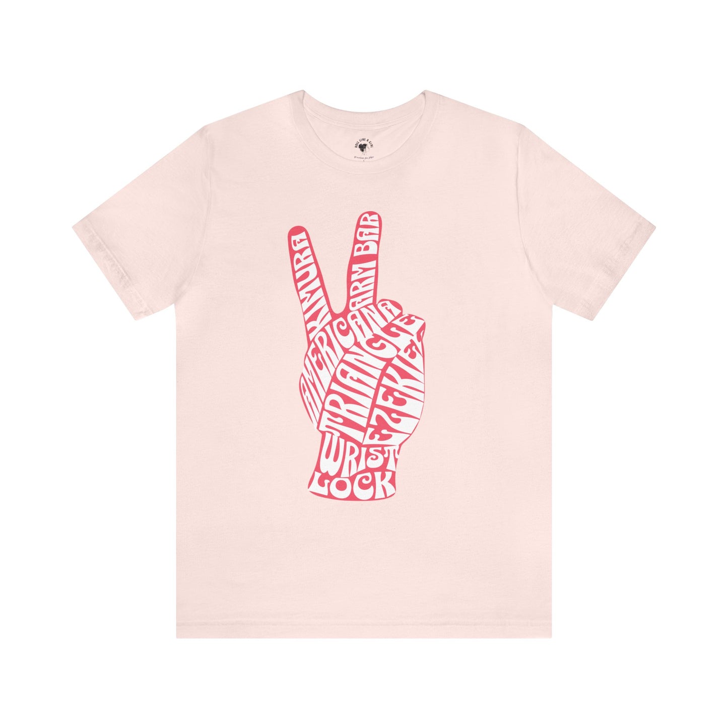 Womens BJJ Jiu Jitsu Peace Sign Submissions T-shirt