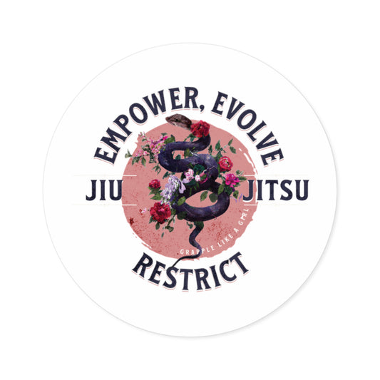 Women's BJJ Sticker - Empower, Evolve, Restrict