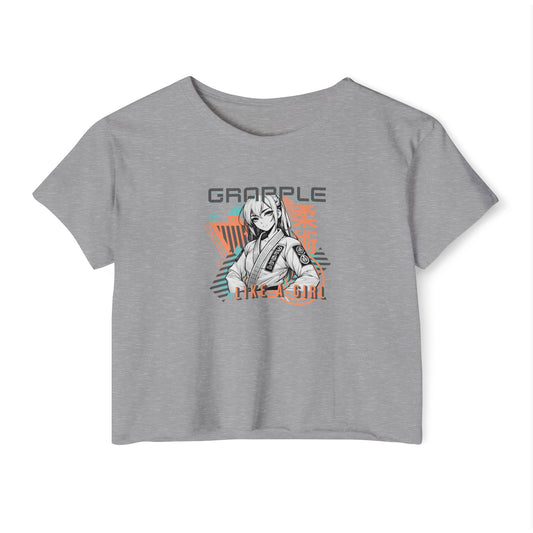 Grapple like a Girl Crop Top - Anime Girl