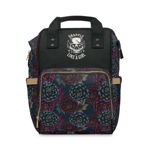 Women's Roll like a Girl Jiu Jitsu Gear Backpack - Dark Florals