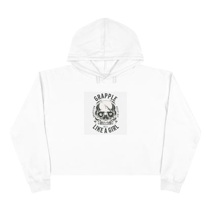 Grapple like a Girl Cropped Hoodie - Skull Logo