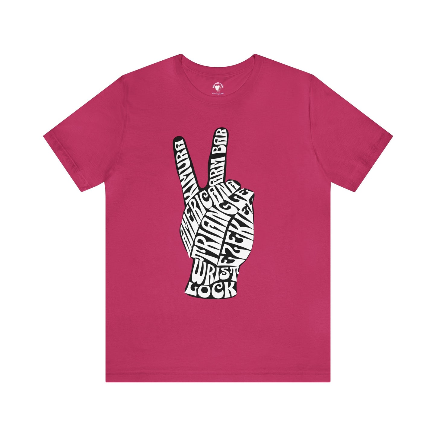 BJJ Women's JiuJitsu Submission Peace Sign - black & white design