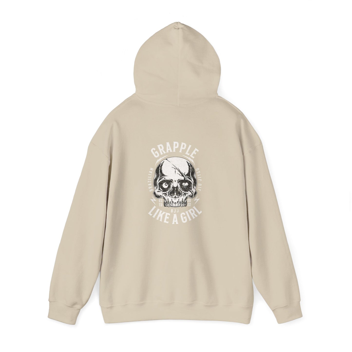 Grapple like a Girl BJJ Hoodie - Violent Little Thing/Skull Logo, cursive font