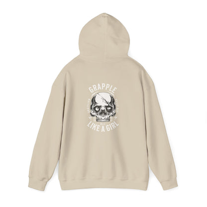 Grapple like a Girl BJJ Hoodie - Violent Little Thing/Skull Logo, cursive font