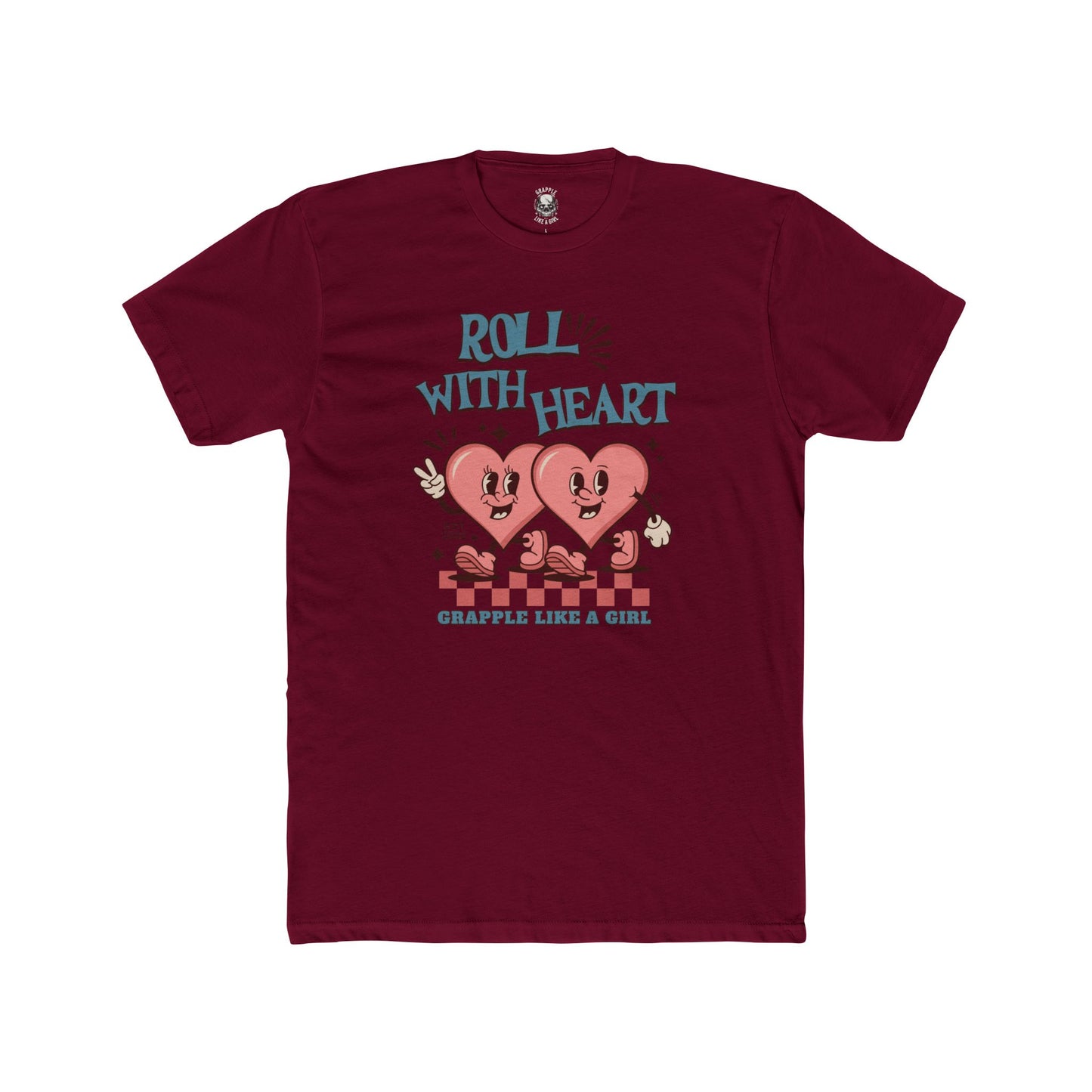 Grapple like a Girl Unisex Cotton T-shirt - Roll with Heart