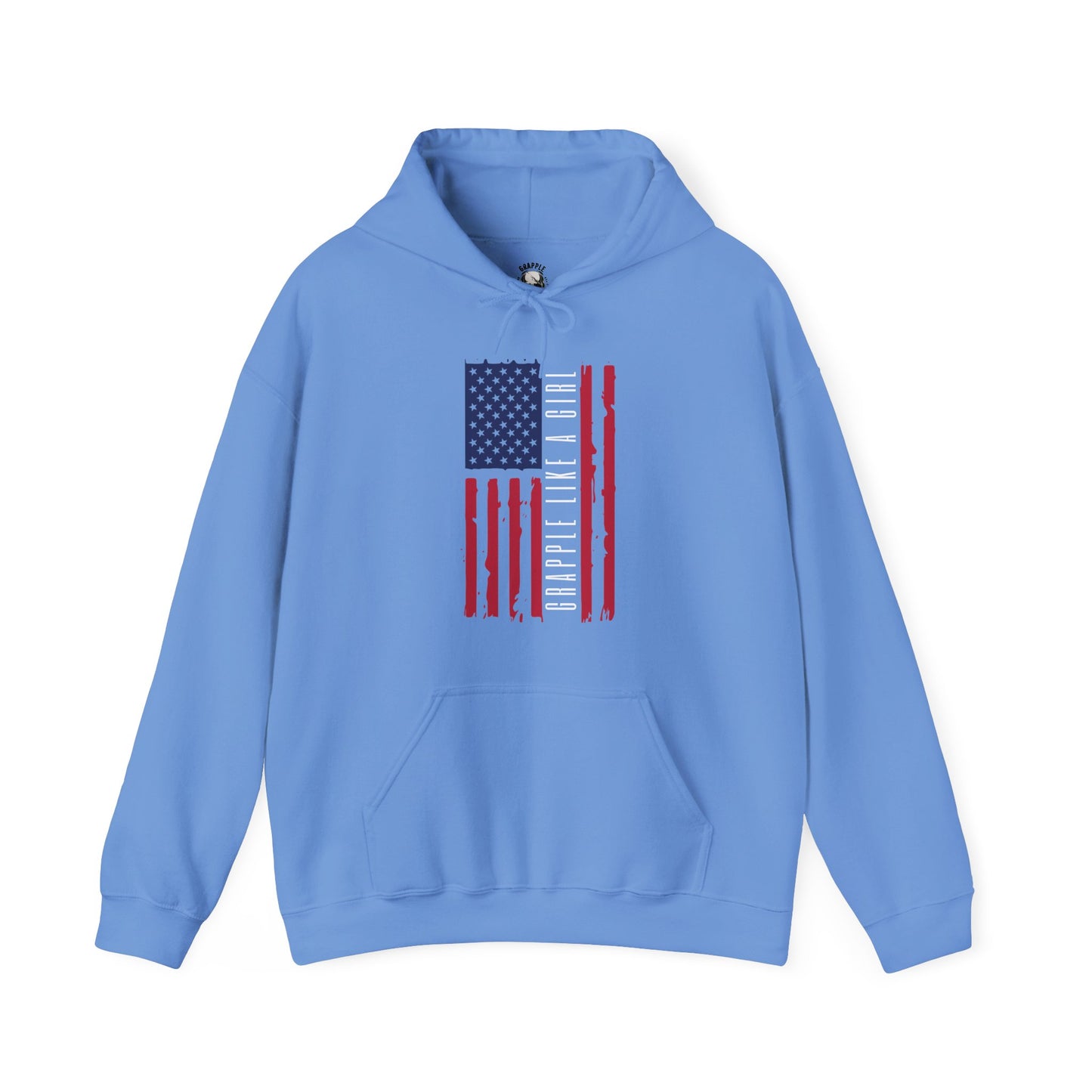 Women's BJJ Hoodie - Grapple Like a Girl American Flag, Color