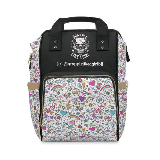 Women's Grapple like a Girl Jiu Jitsu Gear Backpack - Doodle Design
