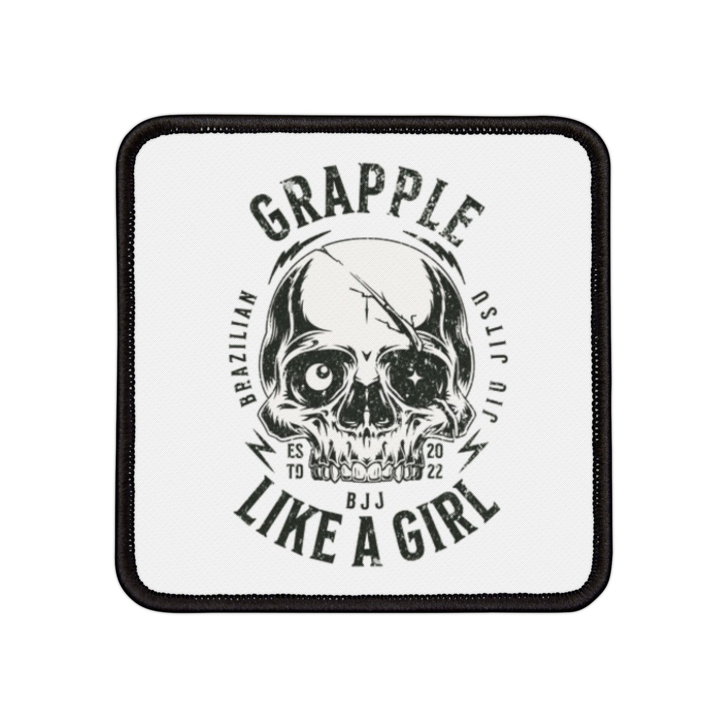 Grapple like a Girl Iron or Sew on Patches Skull Logo